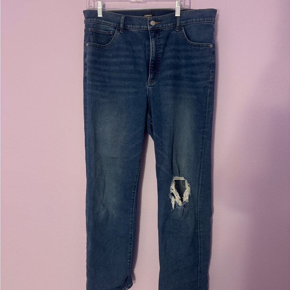 Women's Distressed Blue Jeans